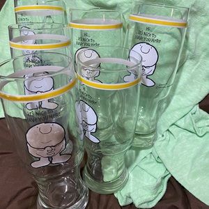 Set of six Vintage Ziggy tumbler glass “Hi…..it’s nice to have you here”